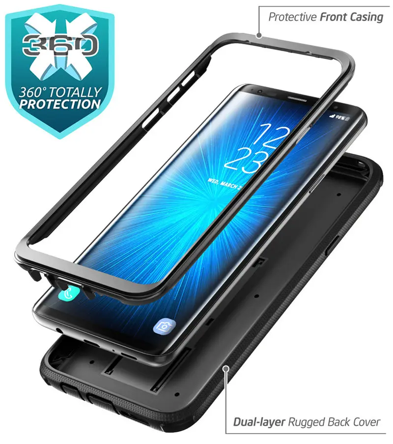 Чехол для samsung Galaxy S9Plus i-Blason Armorbox, полный корпус, сверхмощный ударопрочный чехол с подставкой, без протектора экрана