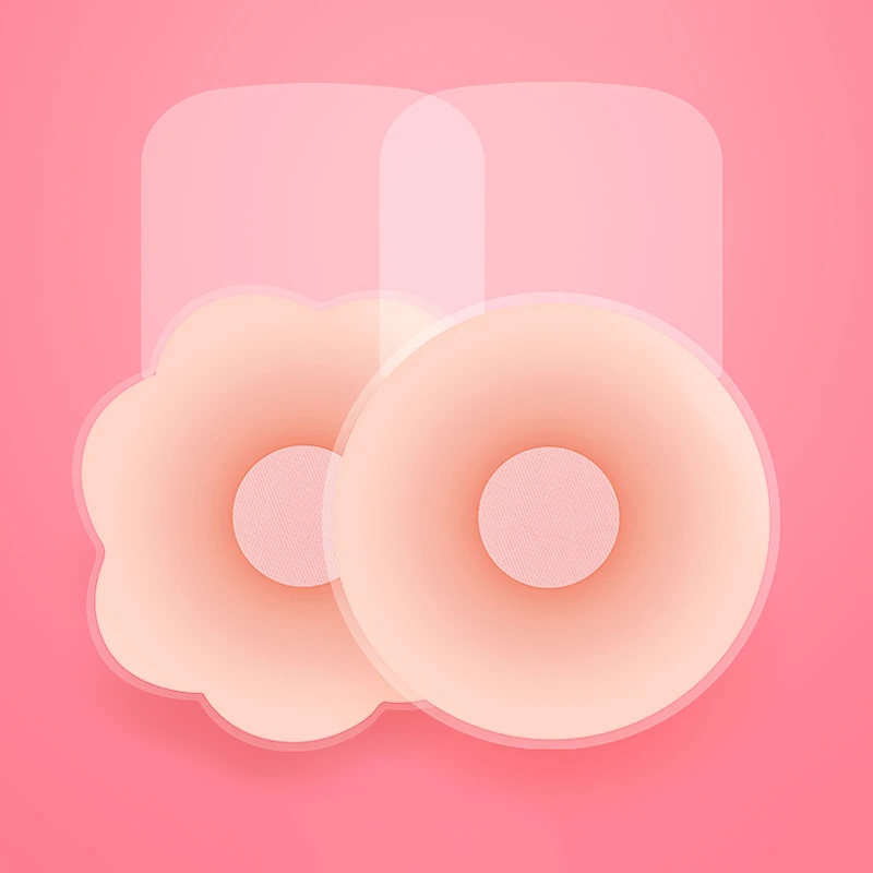 

2pcs=1pair Invisible Breast Stickers Reusable Self Adhesive Silicone Breast Petals Nipple Cover Bra Pasties Pad Bra Accessories