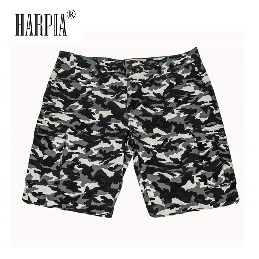 HARPIA серые белые камуфляжные мужские шорты новые мужские с боковыми карманами повседневные свободные камуфляжные шорты мужские модные хлопковые шорты в уличном стиле