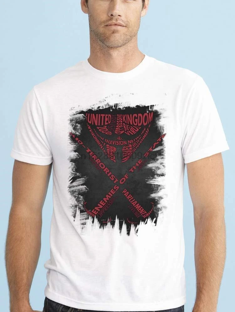 

V FOR VENDETTA ANONYMOUS MASK GUY FAWKES INSPIRED MASK REVOLUTION men t shirt