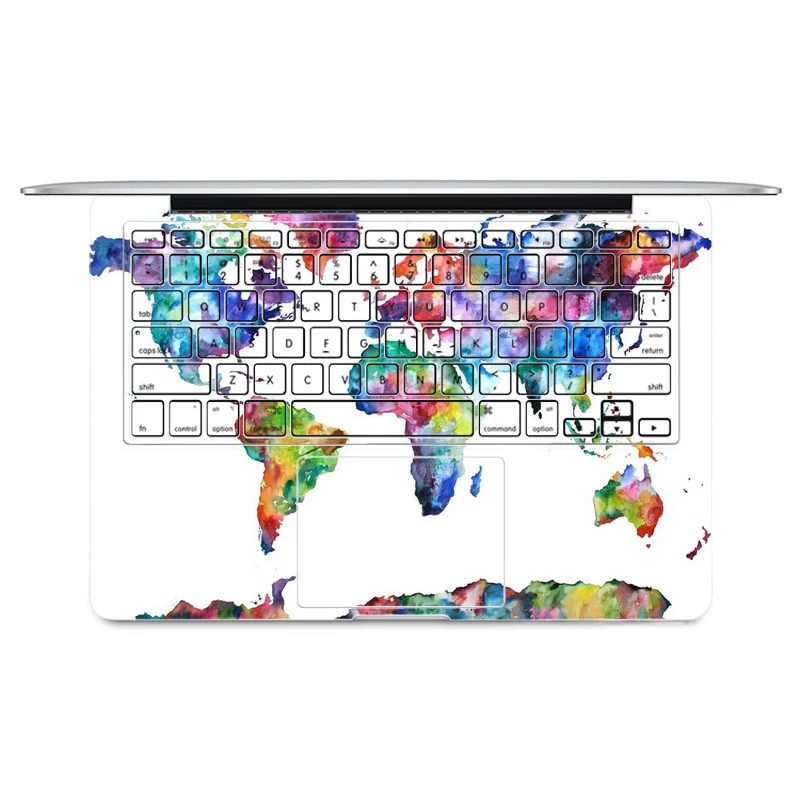 2016 World Map Laptop Sticker Keyboard Side Full Vinyl Decal Skin For