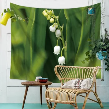 

Micro Flower Butterfly Tapestry Cloth Wall Hanging Beach Towel Decor Polyester Curtain Table Cover Home Picnic Usage