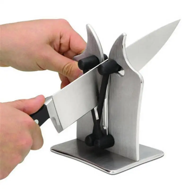 

Portable Knife Sharpener System Stainless Steel Kitchen Sharpener Kitchen Knife Tools Household Non-Slip Knife Sharpener WZO009