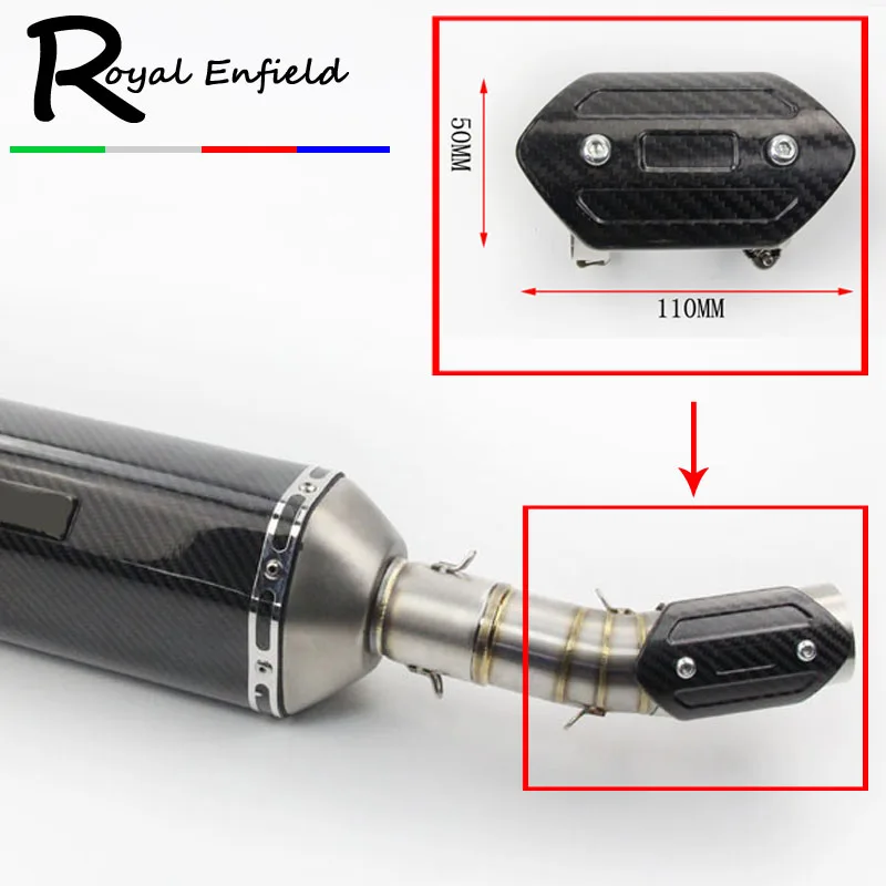 Alconstar Motorcycle Exhaust Muffler Cover Carbon Fiber Color Protector Heat Shield Cover Guard