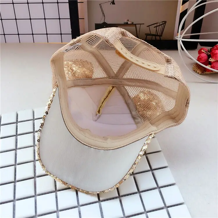 new lovely Baby Girls Sequins M letter Horn Lace Baseball Caps Children Snapback Mesh caps Adjustable Sun Hats Decoration