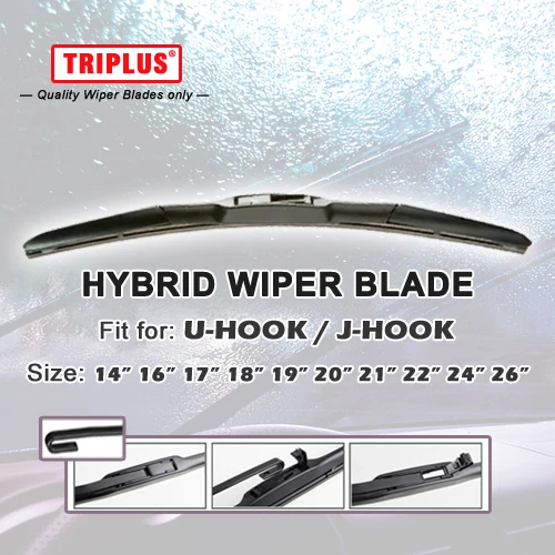 

Hybrid Wiper Blade for U HOOK 14" 16" 17" 18" 19" 20" 21" 22" 24" 26",Windscreen Wiper J HOOK Windshield Hybrid Wiper Blade 1 pc