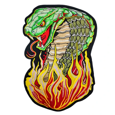 Feito sob Encomenda Patch de Ferro para a Roupa Cobra Forma Remendo Legal Roupas Aplicação Biker Jacket Vest Etiqueta Iron-on Bordado