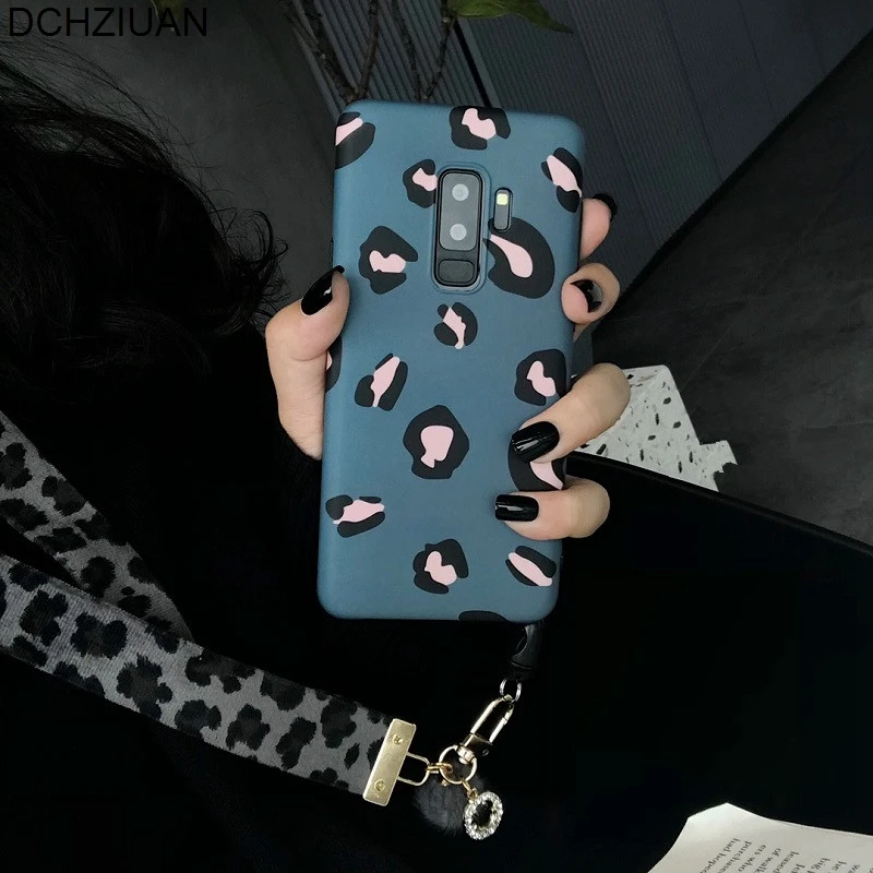 

DCHZIUAN Fashion Leopard Phone Case For Samsung Galaxy S9 S8 Plus S7 edge NOTE 8 NOTE 9 Case Luxury Soft Cover with Lanyard