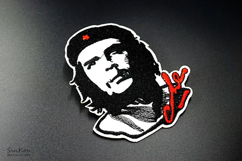 Che Guevara(Размер: 8,0X9,3 см) DIY Значки для одежды нашивка вышитая аппликация, этикетка для шитья одежды наклейки одежда орнамент