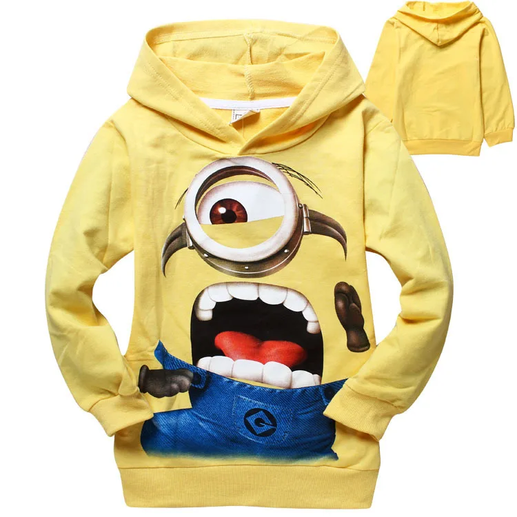 

High quality popular despicable me 2 minion Hoodies shirt child hoodies cartoon minions Sweater children autumn t shirt