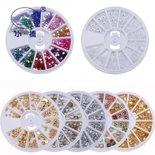 DIY Colorful Rhinestone Nail Art Accessories 3d Super Glitter Rhinestones Mix Shape Acrylic Rhinestones Wheel S018 10 pieces chic rhinestones butterfly shape diy nail art decoration