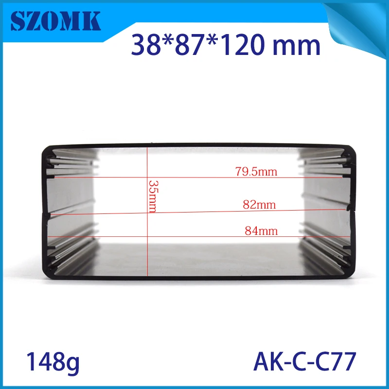 Szomk Custom Diy Extruded Aluminum Heat Sink Enclosure for inverter relay GPS tracker aluminum box audio display junction box (1)