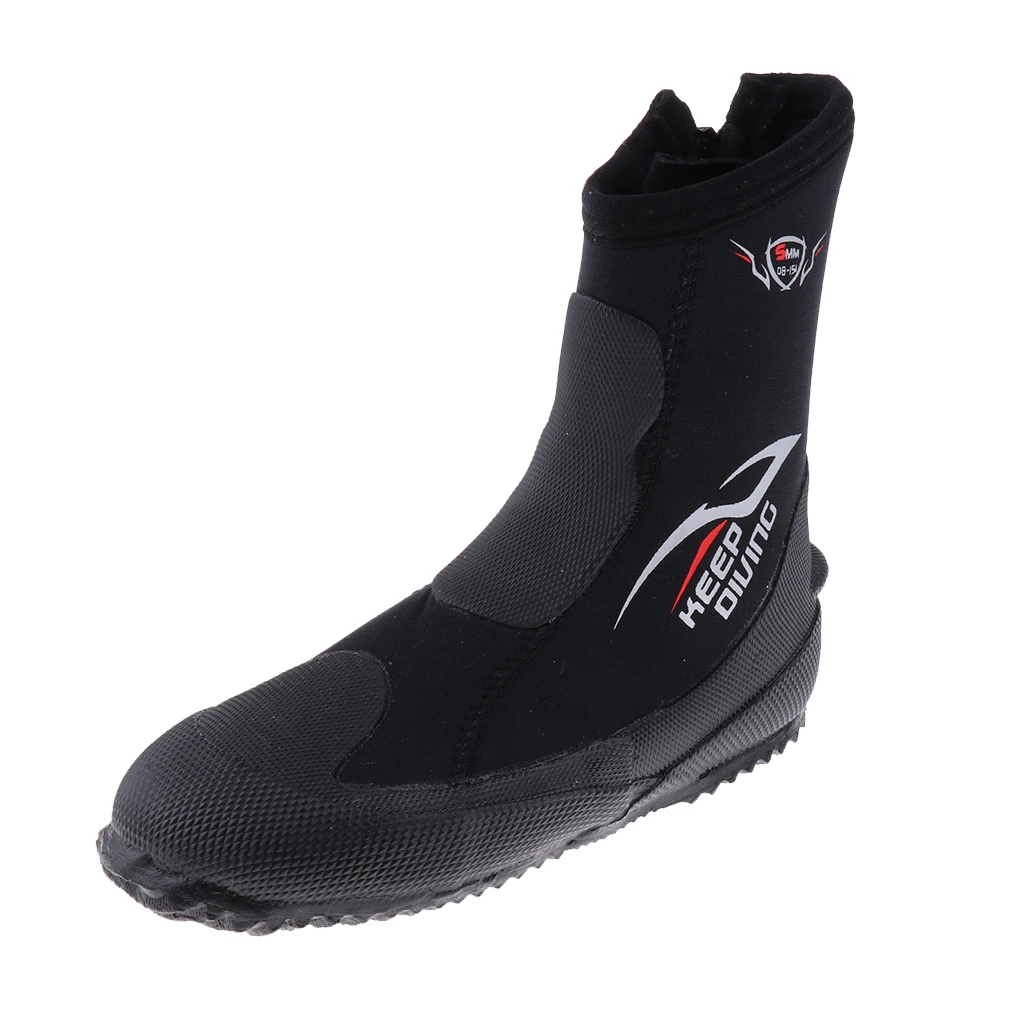 Unisex 5mm Premium Neoprene Hi Top Wetsuits Zipper Boot Diving Boots Water Sports Snorkeling Booties Shoes for Men Women