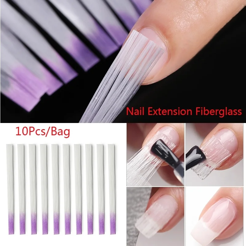 

10pcs/pack Nail Art Fiberglass Forms White Acrylic Quick Extension Nail Fibernails Tips DIY Building UV Gel Nails Tools