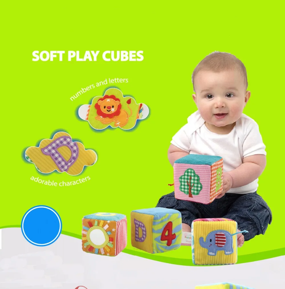 Классические плюшевые погремушки строительные блоки ткань когнитивные игрушки Раннее детство Популярные Развивающие игрушки для малышей