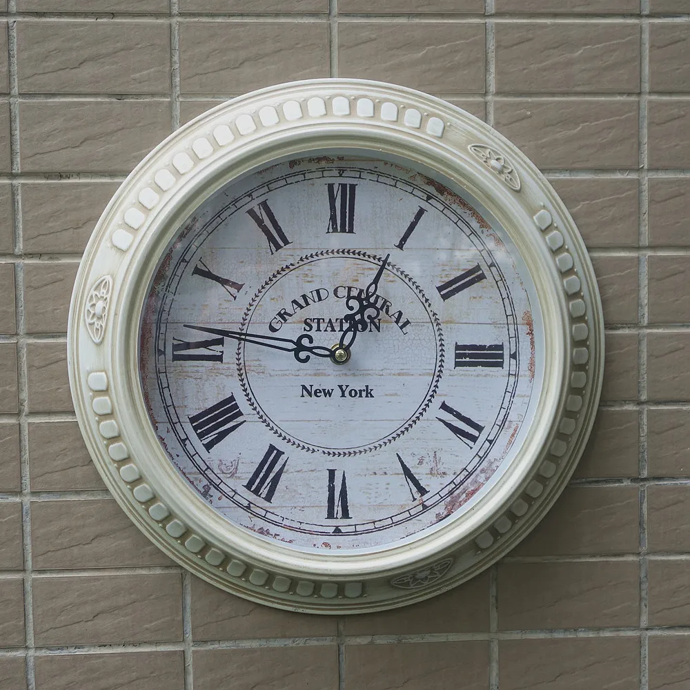 Handmade 14" Fashion single rustic vintage antique big iron wall clock