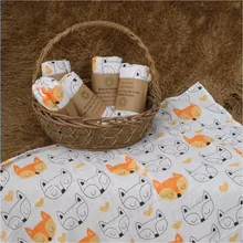 100 Cotton Muslin Swaddle Blanket Heart Cross Fox Milk Bottle Models Multi use blanket Infant Newborn