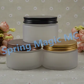 

120ml Frosted PET Cream Jars Empty cosmetic jars,plastic Cream Case,Mask jar With Black/gold/Bronze Aluminum Lid cosmetic Bottle