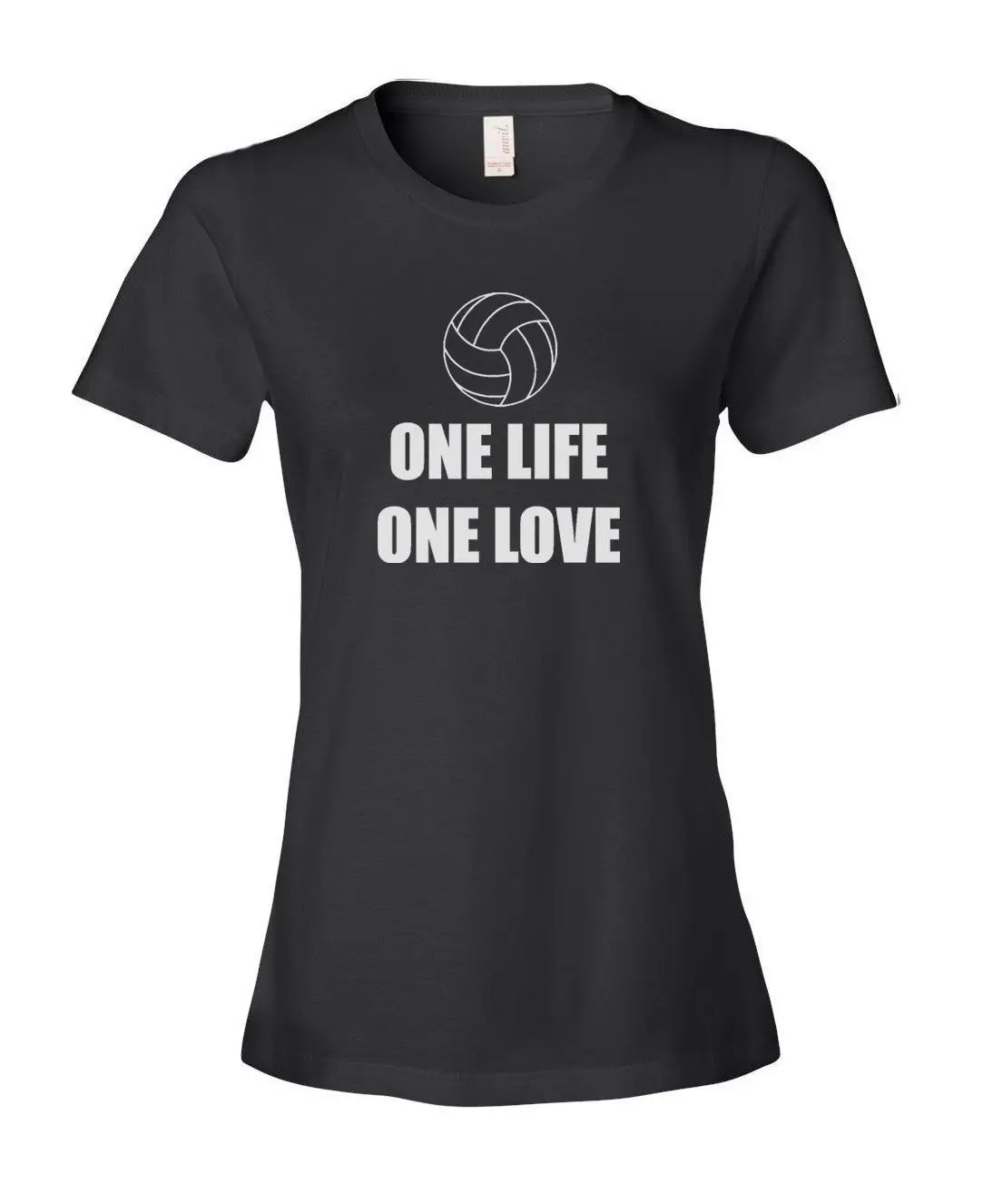 Hipster T Shirts Women'S One Life One Love Volleyballer O Neck Short