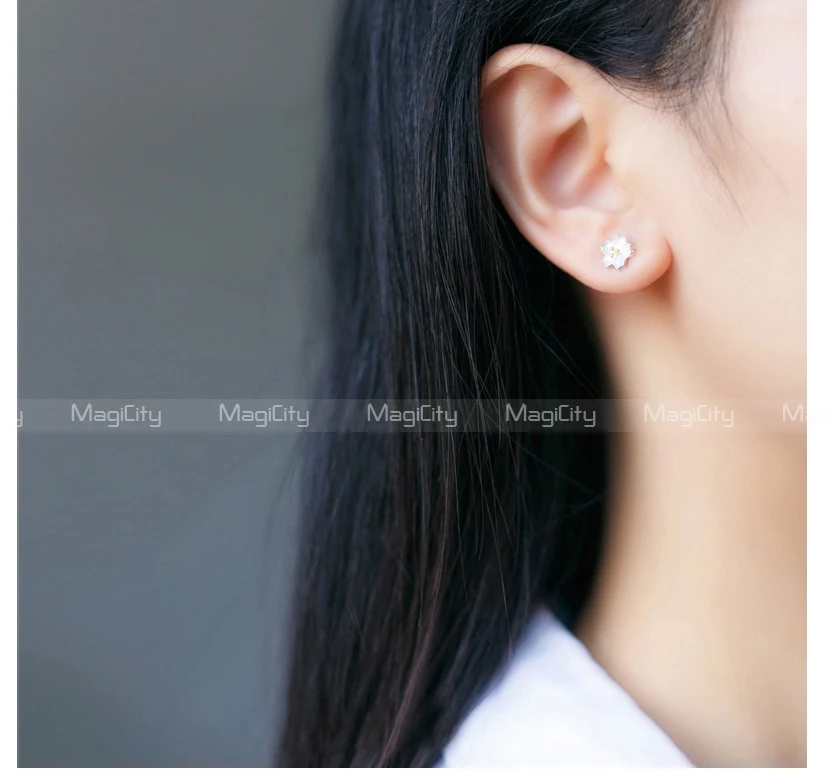 Silver Earings For Girls 925 Delicate Flower Stud Earring Sterling Silver Fashion Women Kids Child Jewelry oorbellen zilver 925 (6)