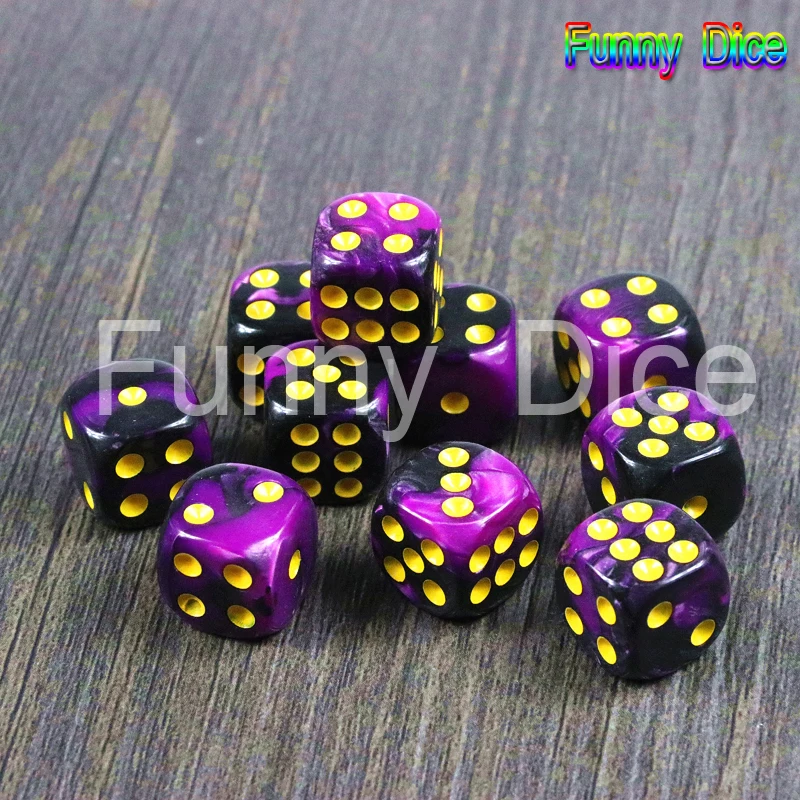 

New Arrival!10pcs/set of 12mm D6 Gambling Dice with Gold Standard Dot As Tower Game Accessories for Gambling,Tablelop