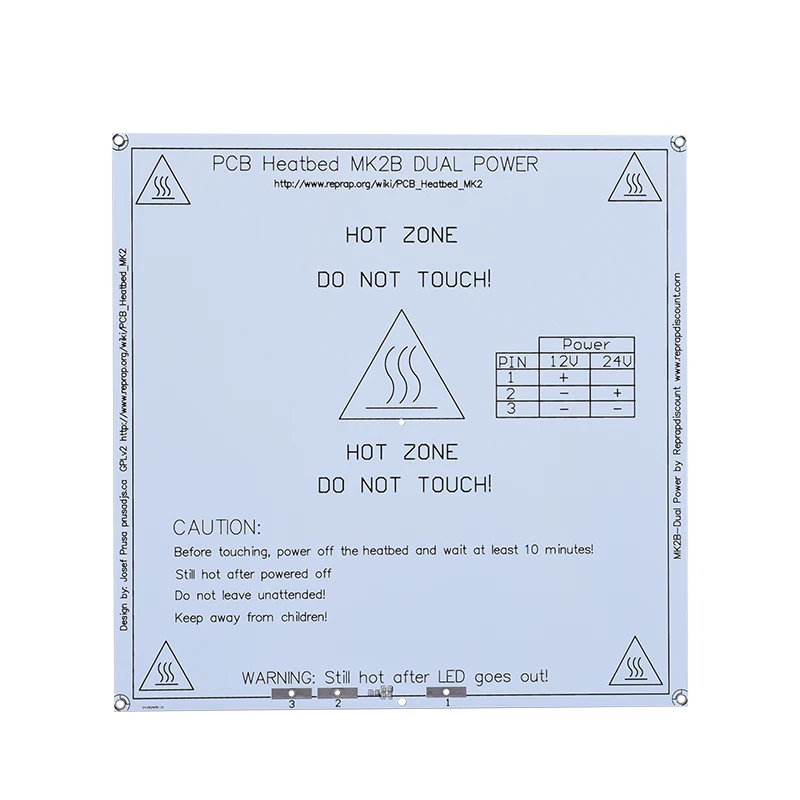 MK2B Тепловая кровать 214*214*2 мм печатная плата с горячей пластиной со светодиодным резистором кабель Reprap Mendel 3d принтер с подогревом кровать как MK2A MK3