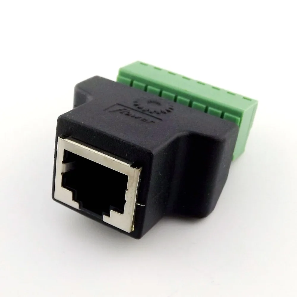 

20pcs Ethernet RJ45 8P8C CAT Female Jack to AV Video Screw Terminal 8 Pin ADSL Connector Adapter