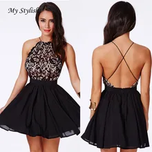 Frauen Sexy Kleid Mode Frauen Sleeveless Backless Cocktail Crochet Stickerei Party Minikleid Hohe Qualität Neue Design Dezember 8