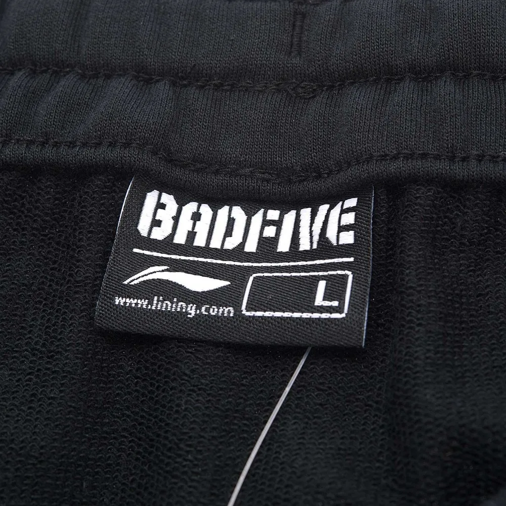 Günstige Li Ning Männer SCHLECHTE FÜNF Basketball Serie Schweiß Hosen 100% Baumwolle Regelmäßige Fit Futter Sport Hosen AKLN125 MKY374
