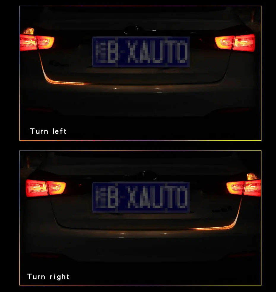 120cm Car Styling RGB LED Strip Lighting Rear Trunk Tail Light RGB Dynamic Streamer Brake Turn Signal Leds Warning Lights Strips (3)