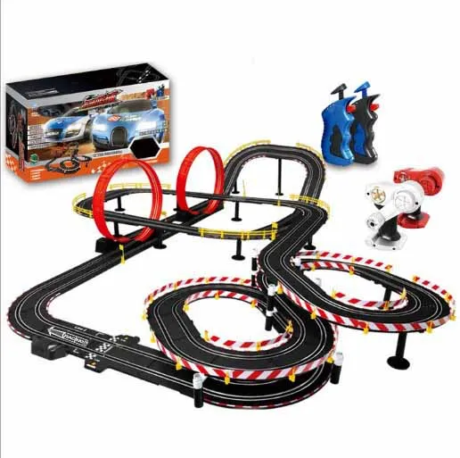 

In Stock Hot Sale Electric RC Track Sets For Kids gift toy railway tracks interaction parent-child cars remote rail car