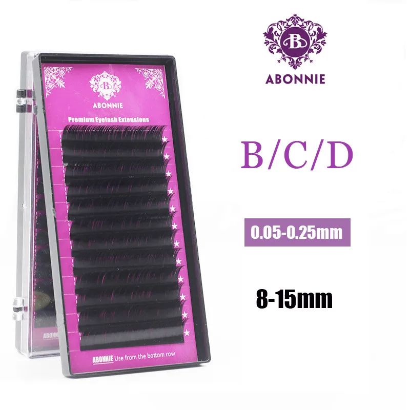 

Abonnie makeup Lashes 0.03-0.25 12 Lines 8-15 tray Individual Eyelash Extension Natural Long Artificial Fake False Eyelashes