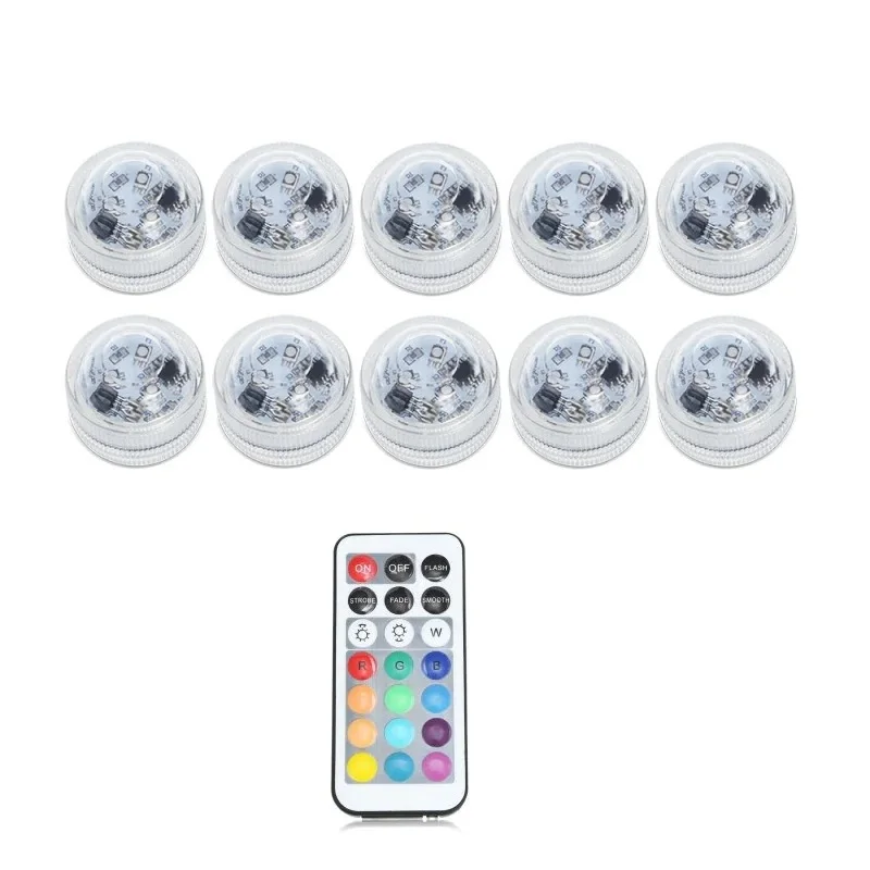 

RGB Paper Lantern Light 3 LED Bulbs The vase lamp Waterproof Round The Candle Light Full Color Submersible Aquarium Lamp