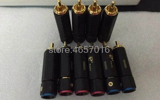 2pcs High quality Gold Plated Copper RCA plug Locking Audio Cable Male Soldering connector Adapter | Обустройство дома
