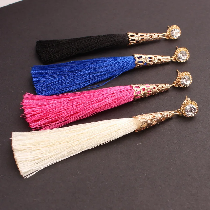 

M MISM 2019 New Brand Design Long Tassel Earrings For Women Bohemian Style Crystal Drop Earrings Jewelry Accessories