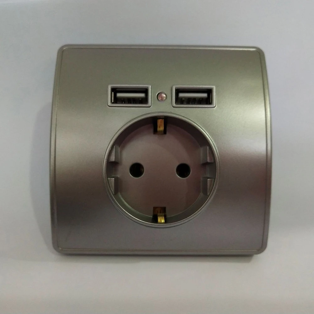 Настенное зарядное устройство с двумя Usb портами 5 В 2 А|Электрические розетки| |
