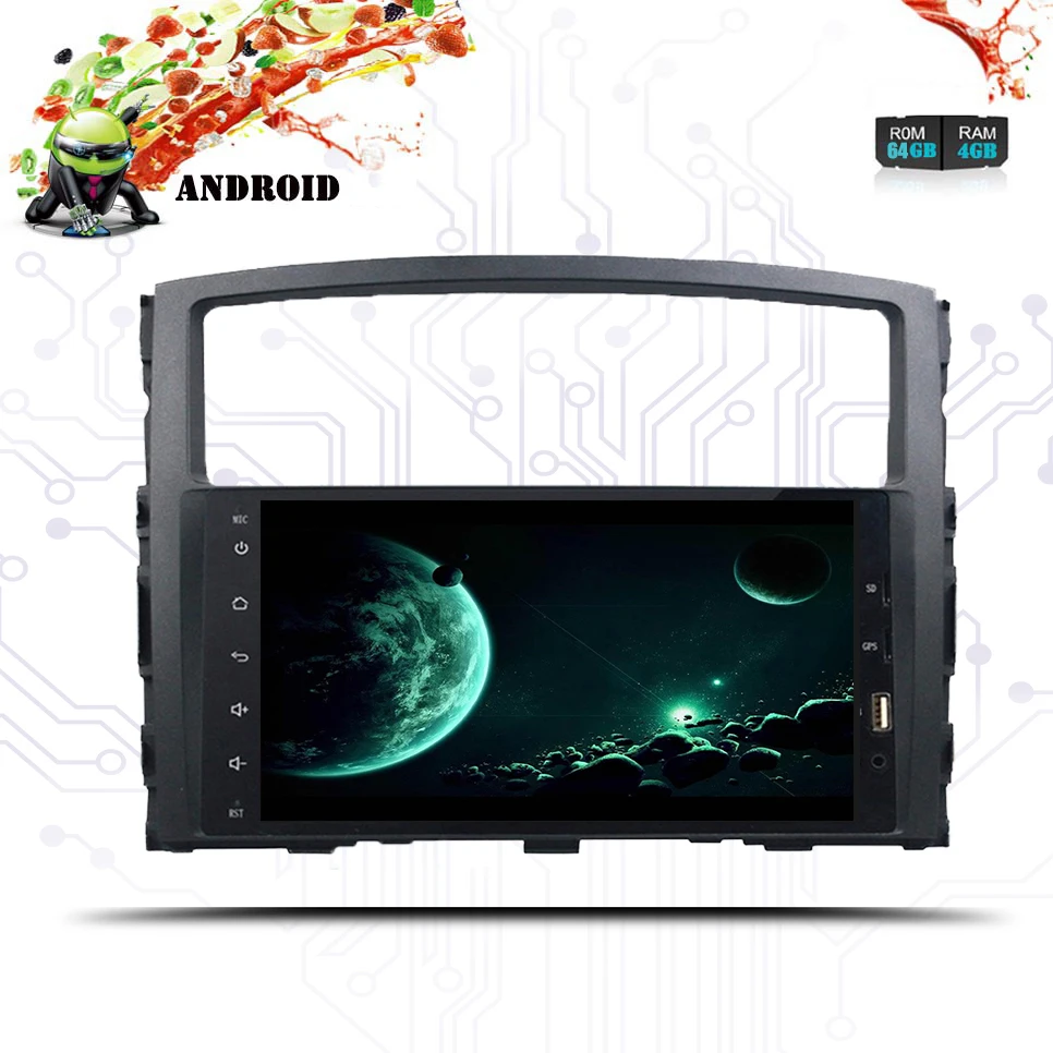 Sale 8" car radio tape recorder dvd For MITSUBISHI PAJERO V97 V93 2006-2015 Android 9.0 4G 64G Head Unit Video GPS Navi usb 3/4G Wifi 4