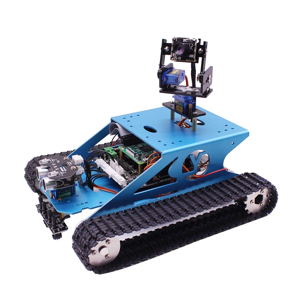 Tracked Tank Smart Robotic Kit Bluetooth Video Program Electronic Toy DIY Self-balance Car Robot Kit with Raspberry 4B(1/2/4G) Tracked Tank Smart Robotic Kit Bluetooth Video Program Electronic Toy DIY Self-balance Car Robot Kit with Raspberry 4B(1/2/4G)