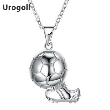 

Noble European Fashion Modeling Football Pendant Silver Necklace Crystal S925 Silver Clavicle Necklace Women Gift
