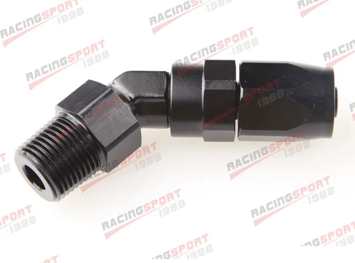-6 AN 6AN до 3/8 &quotNPT 45 градусов Поворотный концевой фитинг шланга адаптер SHD-45D6-3/8 |