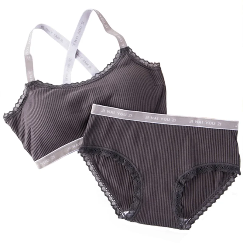 

1 Set Bra Top+Briefs Women Lace Sexy Lingerie Cotton Plus Size Thin Back Front Buckle Bra Push Up Women Underwear Tracksuit