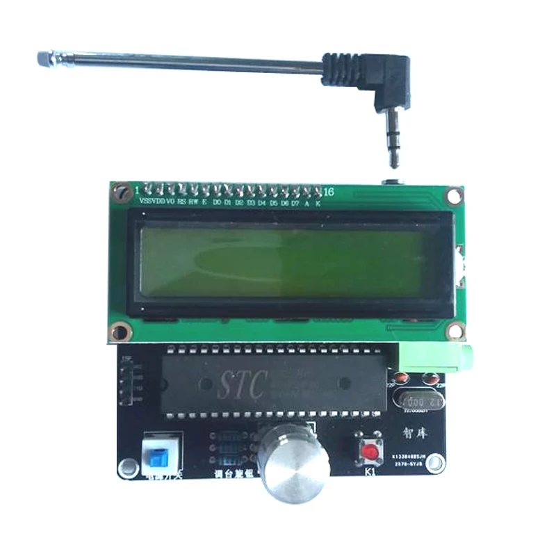 Плата радиоприемника STC89C52 + TDA5807 TDA2822 мини ручка цифровая FM стерео плата 89 108 МГц 5 в