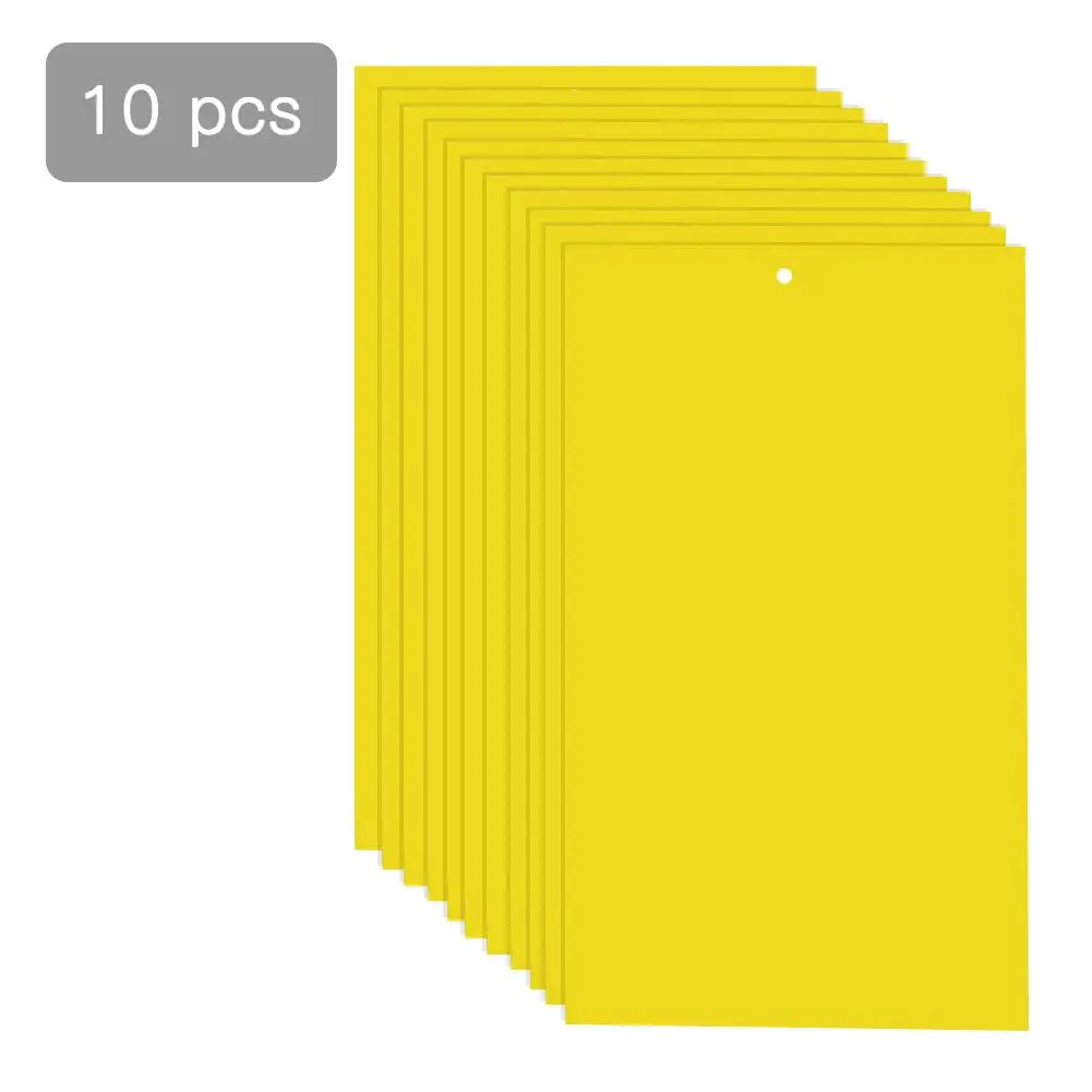 

10PCS 25*15CM Double-sided Sticky Insect Yellow Board PVC Plastic Insect-catching Yellow Sticky Board Trap