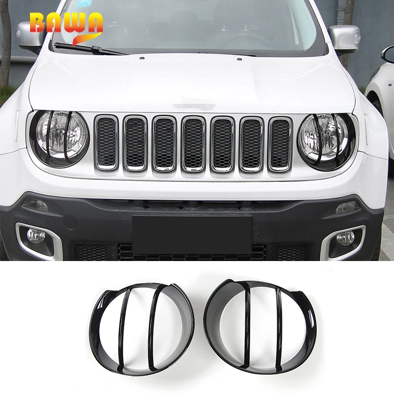 Bawa Lamp Hoods For Jeep Renegade 20162018 Abs Front Head Light Cover