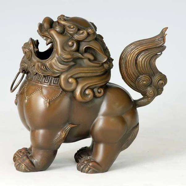 

ATLIE Chinese style Smoked incense burner office furniture incense burners bronze statue Auspicious lion furnace home decor