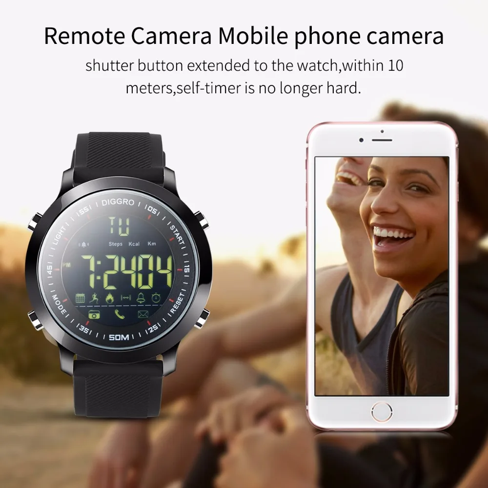 Diggro EX18 Смарт-часы 5ATM профессиональный водонепроницаемый шагомер с поддержкой Bluetooth Калорий напоминание спортивные наручные браслеты для iOS и Android