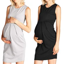 MUQGEW женское платье для беременных без рукавов с оборками, жилет для кормящих детей, сарафан для беременных, ropa mujer lactancia