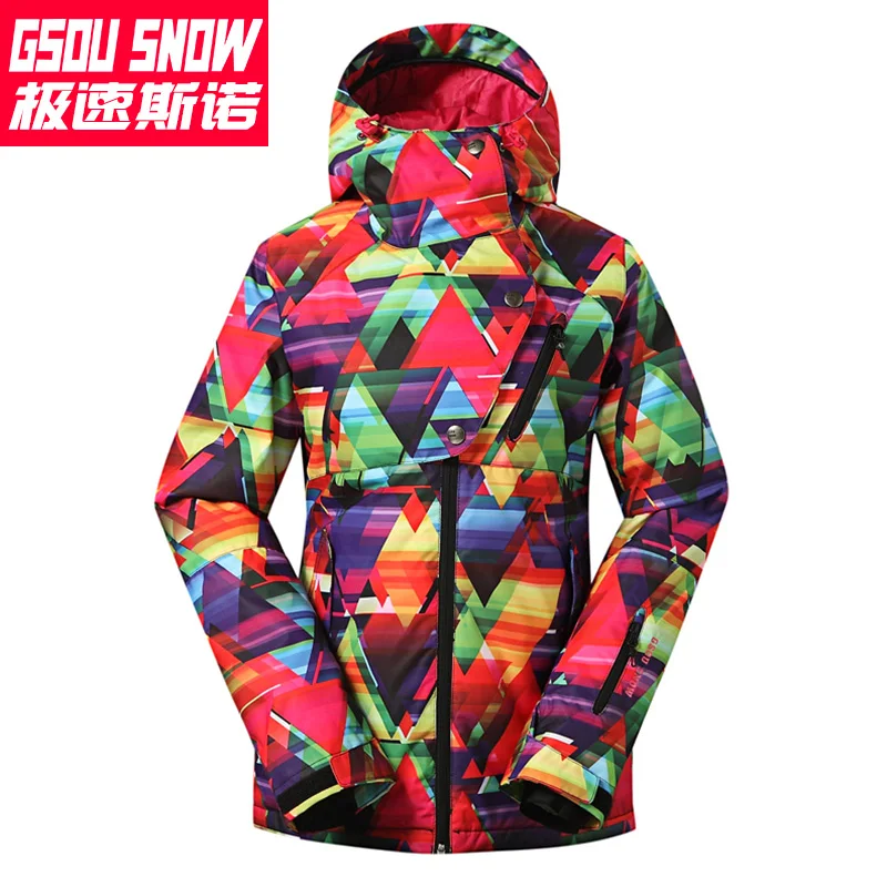 Зимняя женская горнолыжная куртка Gsou SNOW, женская зимняя спортивная горные лыжи куртка,сноуборд женские пуховики,куртки женские