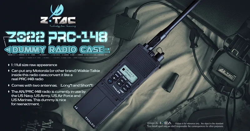 Z Тактический Ztac страйкбол PRC-148 макет радиоприемника чехол AN/PRC-148 Talkie Walkie чехол 1:1 для антенны посылка без функции манекен