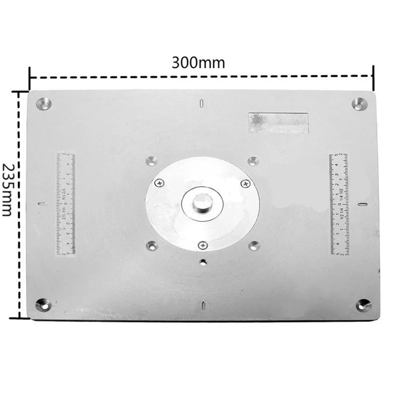 300*235 мм алюминиевый фрезерный стол, вставная пластина для дерева, триммер роутера, модели, деревообрабатывающие скамейки, гравировальный станок